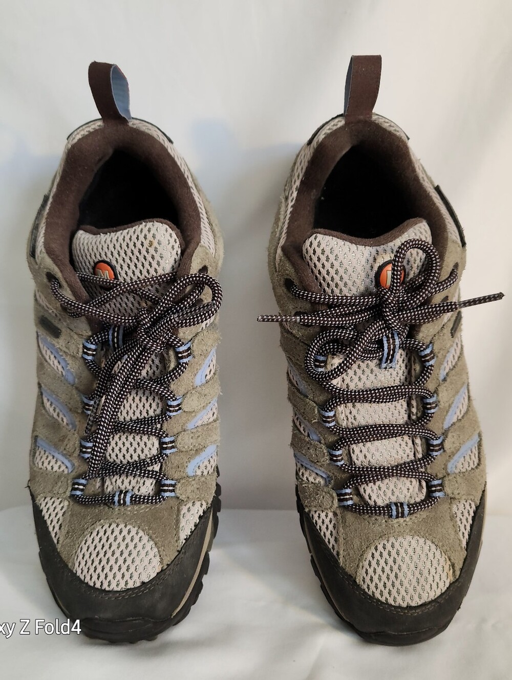 Womens Trail Sneakers in Beige and Brown - Lightweight Mesh and Suede